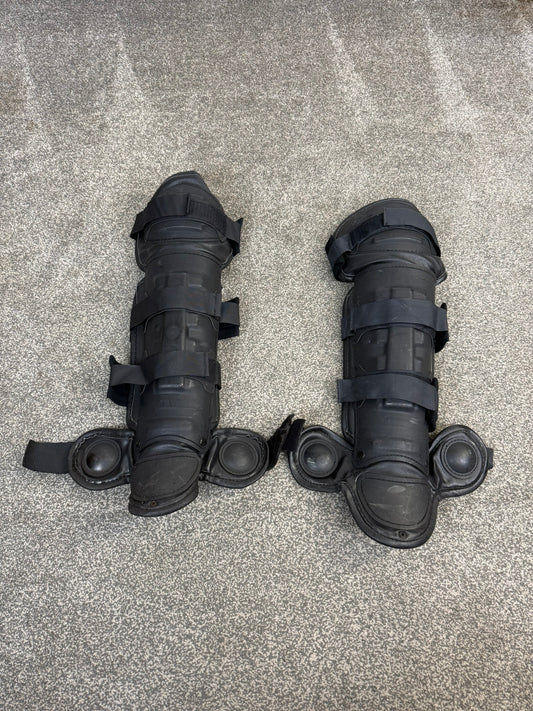 Ex Police Protecop Riot Knee Shin & Foot Guards PAIR Protection Dog Handler Airsoft Paintball