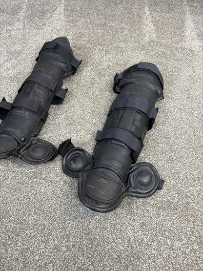 Ex Police Protecop Riot Knee Shin & Foot Guards PAIR Protection Dog Handler Airsoft Paintball