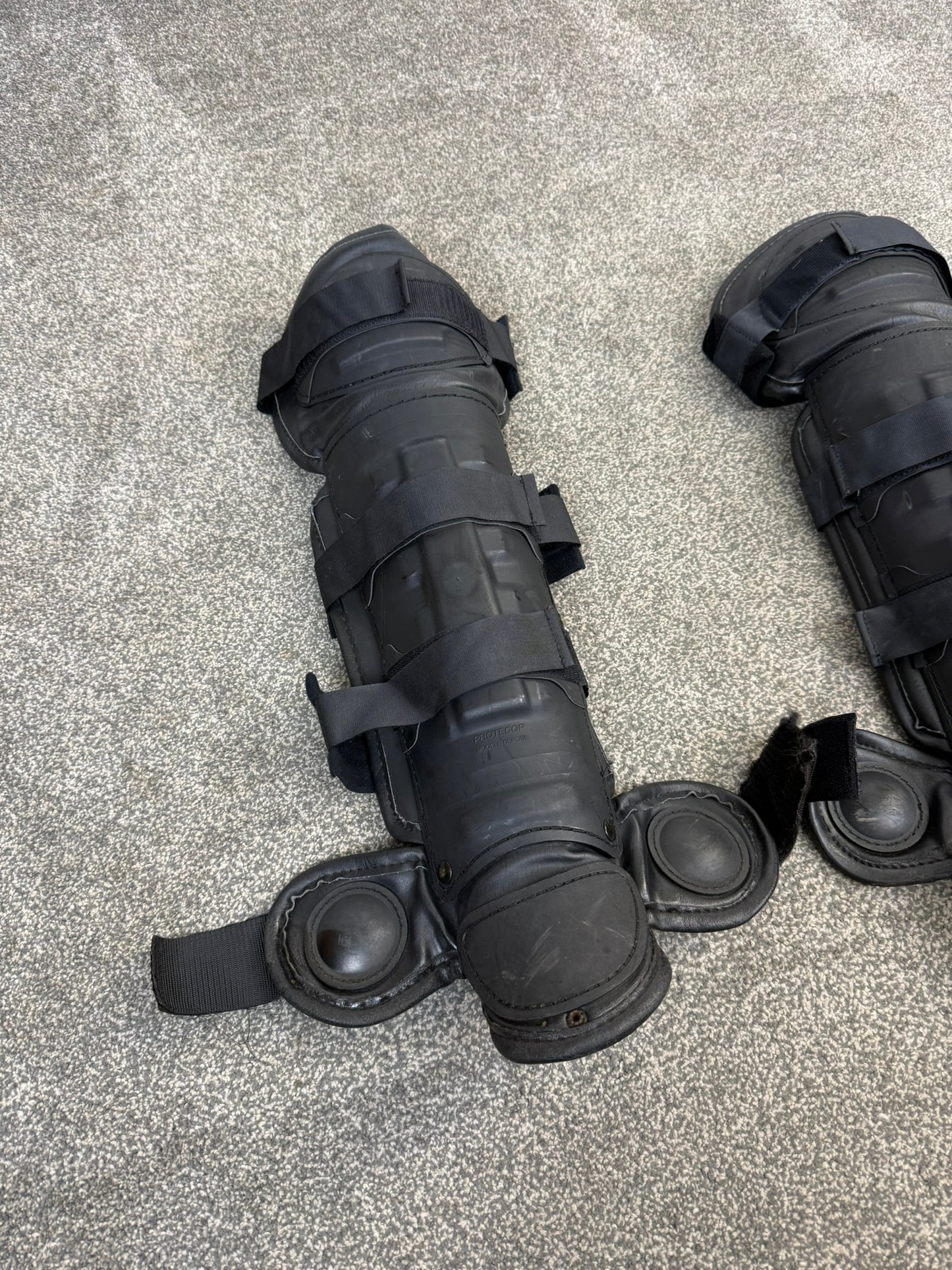 Ex Police Protecop Riot Knee Shin & Foot Guards PAIR Protection Dog Handler Airsoft Paintball
