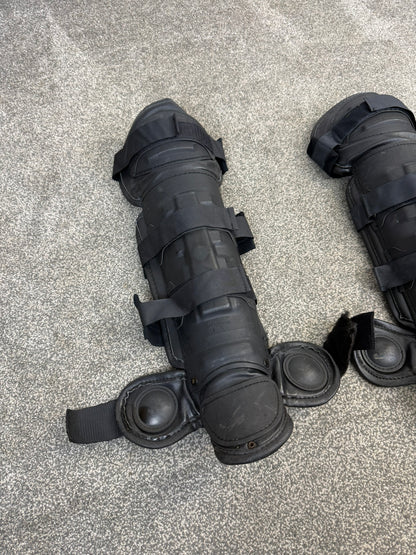 Ex Police Protecop Riot Knee Shin & Foot Guards PAIR Protection Dog Handler Airsoft Paintball