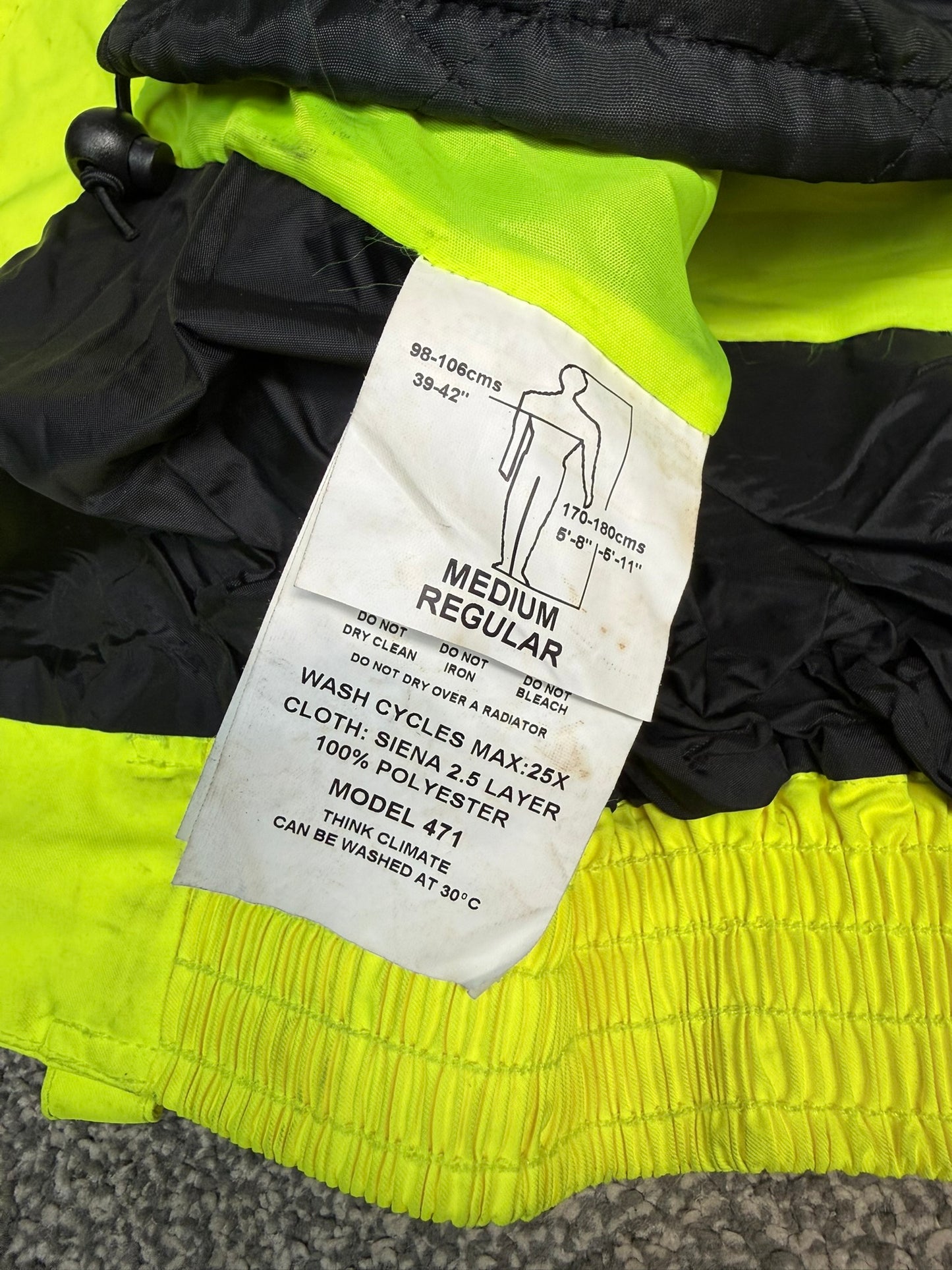 Ex Police Waterproof Hi Vis Bomber Jacket BADGED With Quilted Liner MEDIUM Collector Display Film TV Uniform