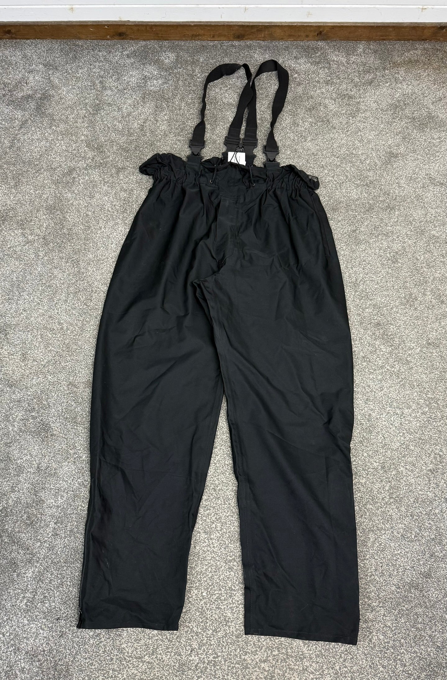 Ex Police Black Gore-Tex Salopettes Waterproof Waders Over Trousers - X LARGE
