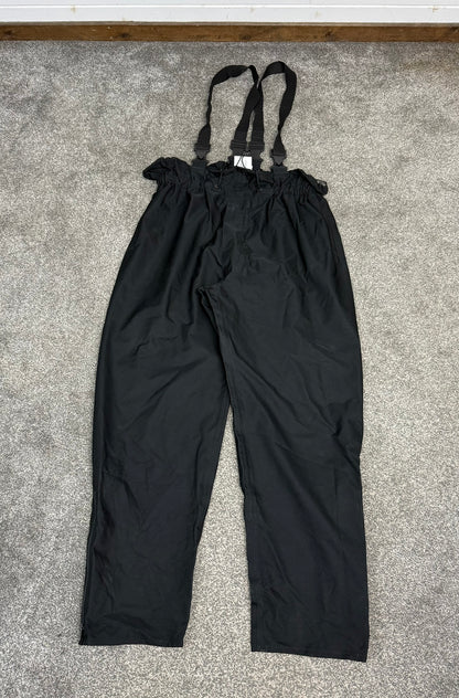 Ex Police Black Gore-Tex Salopettes Waterproof Waders Over Trousers - X LARGE