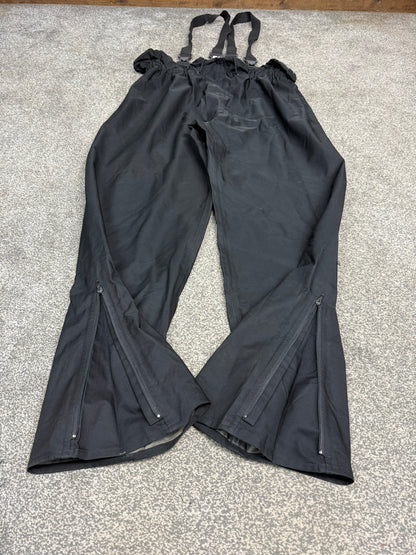Ex Police Black Gore-Tex Salopettes Waterproof Waders Over Trousers - X LARGE