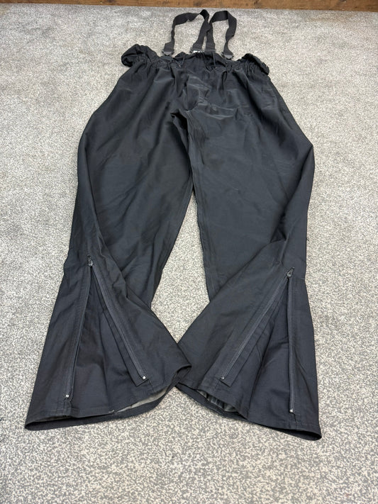 Ex Police Black Gore-Tex Salopettes Waterproof Waders Over Trousers - X LARGE