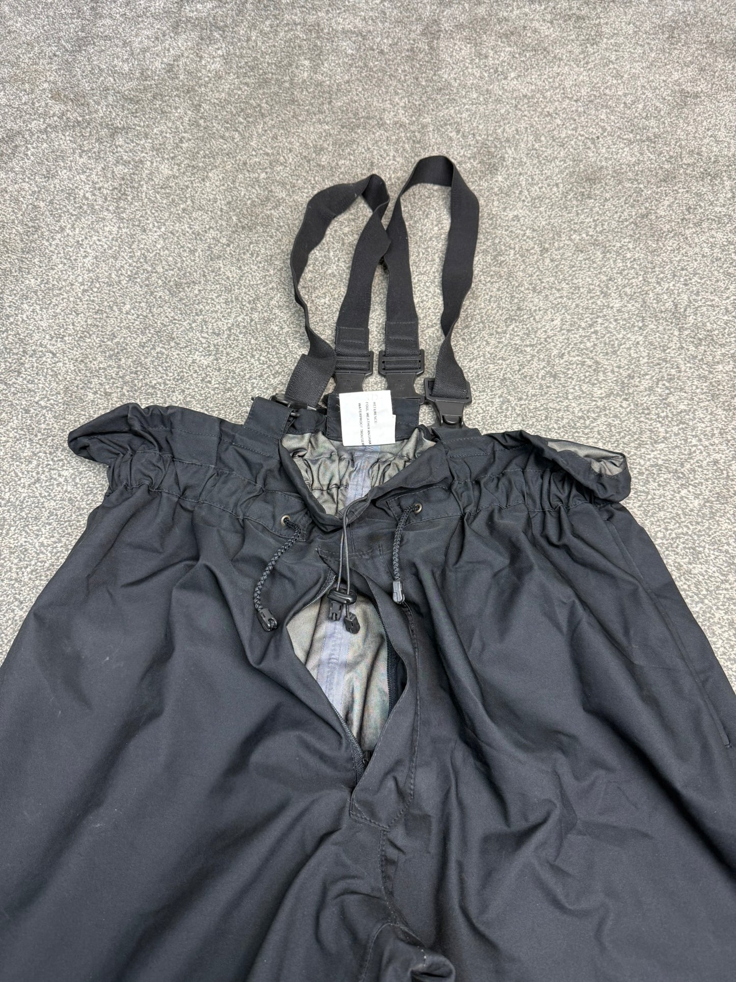 Ex Police Black Gore-Tex Salopettes Waterproof Waders Over Trousers - X LARGE
