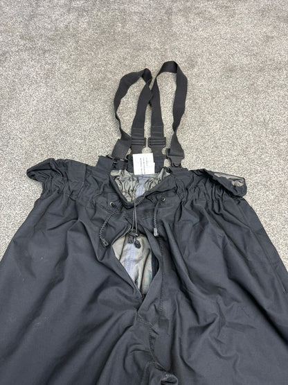 Ex Police Black Gore-Tex Salopettes Waterproof Waders Over Trousers - X LARGE