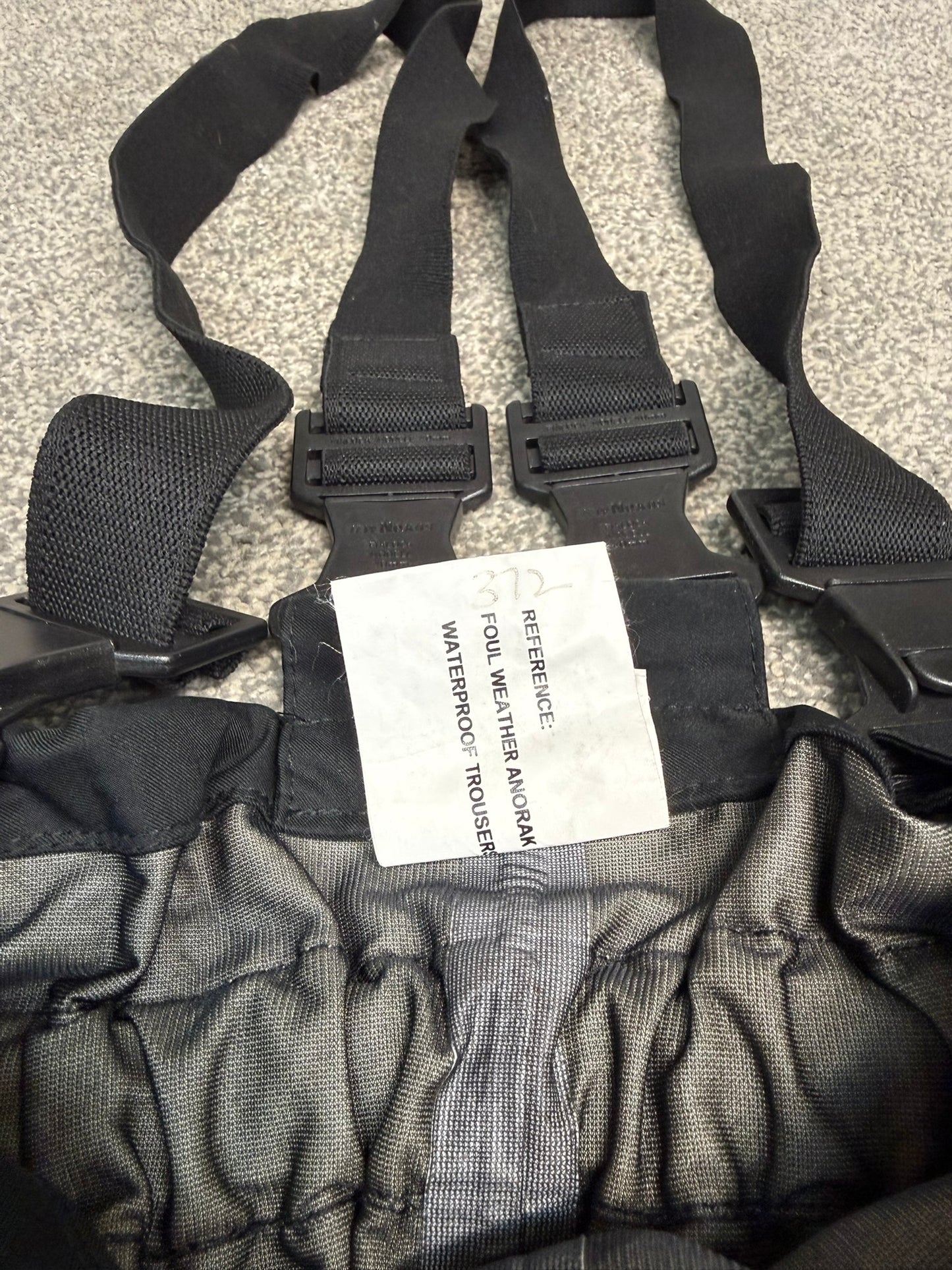 Ex Police Black Gore-Tex Salopettes Waterproof Waders Over Trousers - X LARGE