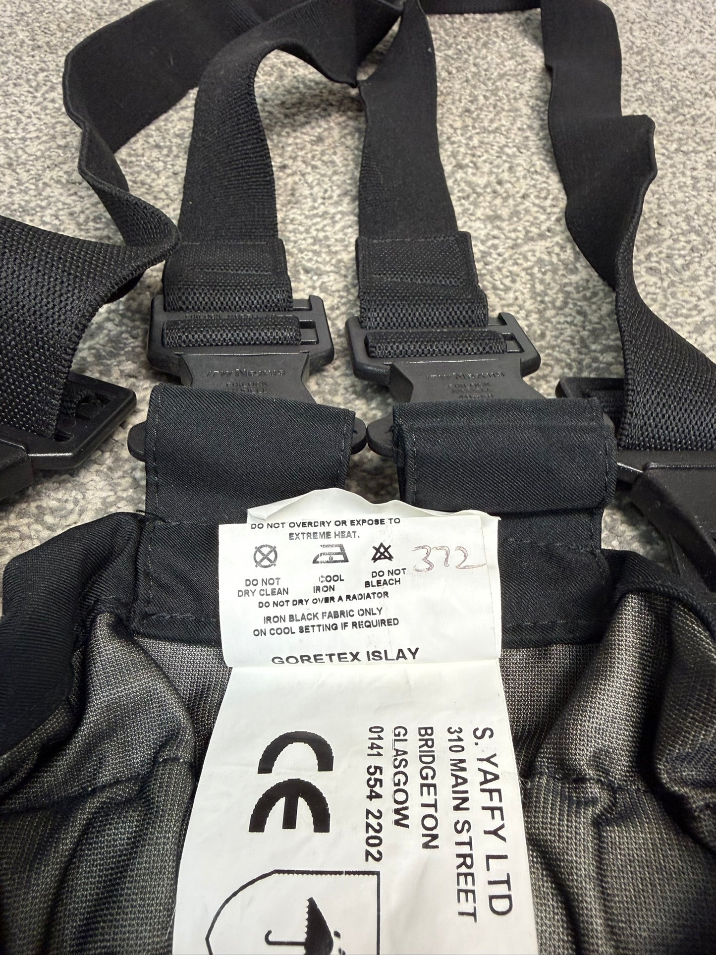 Ex Police Black Gore-Tex Salopettes Waterproof Waders Over Trousers - X LARGE