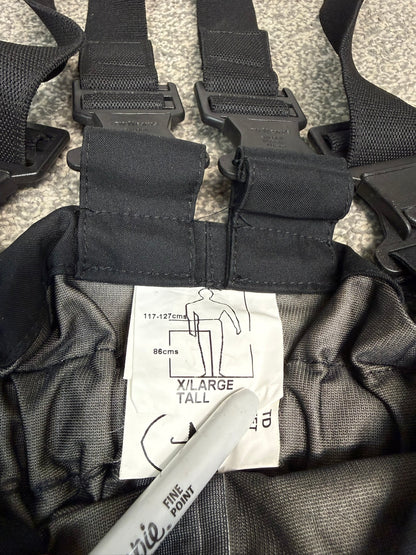 Ex Police Black Gore-Tex Salopettes Waterproof Waders Over Trousers - X LARGE