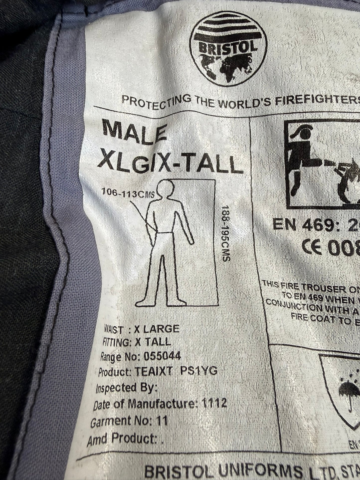 Ex Fire & Rescue Trousers X Large Fireman Firefighter Uniform Braces