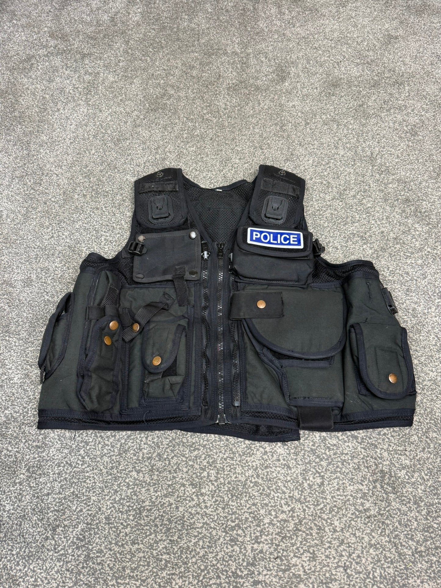 Ex Police Firearms Black Tactical Utility Vest BADGED - LARGE
