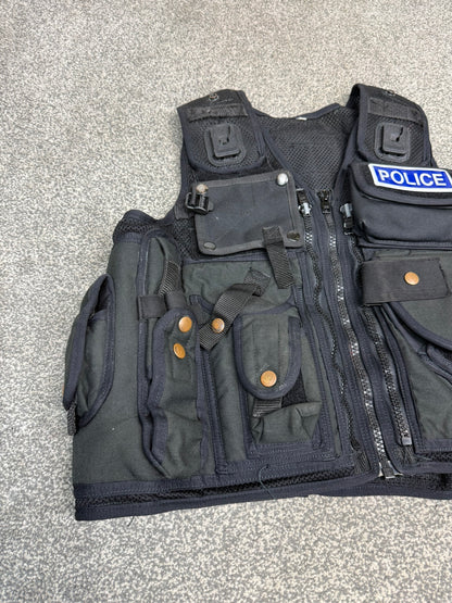 Ex Police Firearms Black Tactical Utility Vest BADGED - LARGE