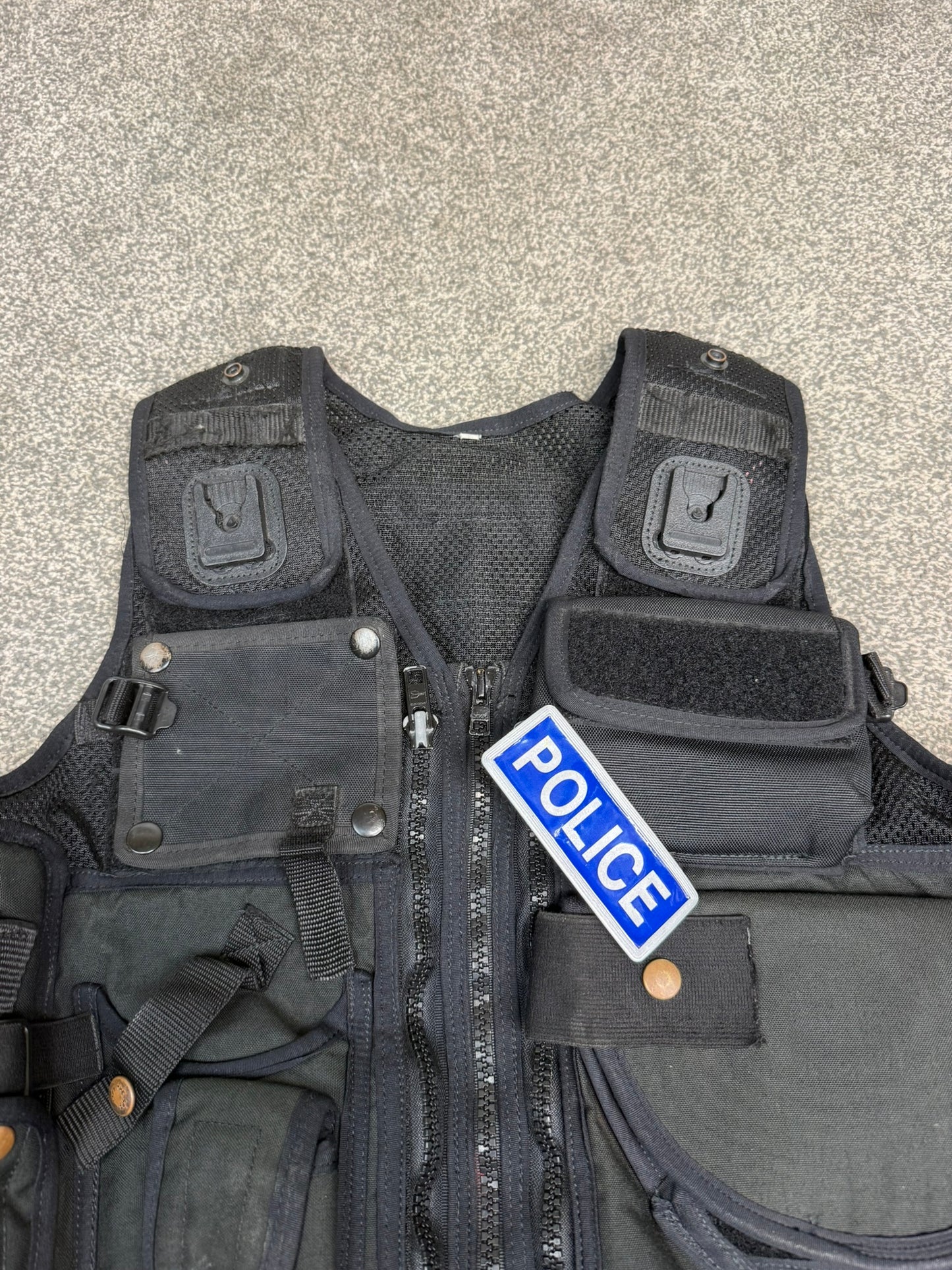 Ex Police Firearms Black Tactical Utility Vest BADGED - LARGE