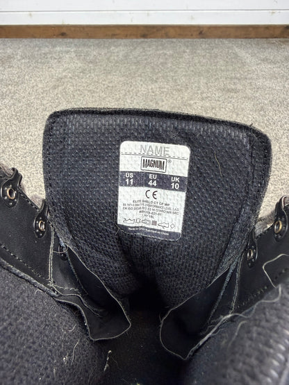 Ex Police Magnum Elite Shield Combat Boots Black Leather UK 10 Security Work