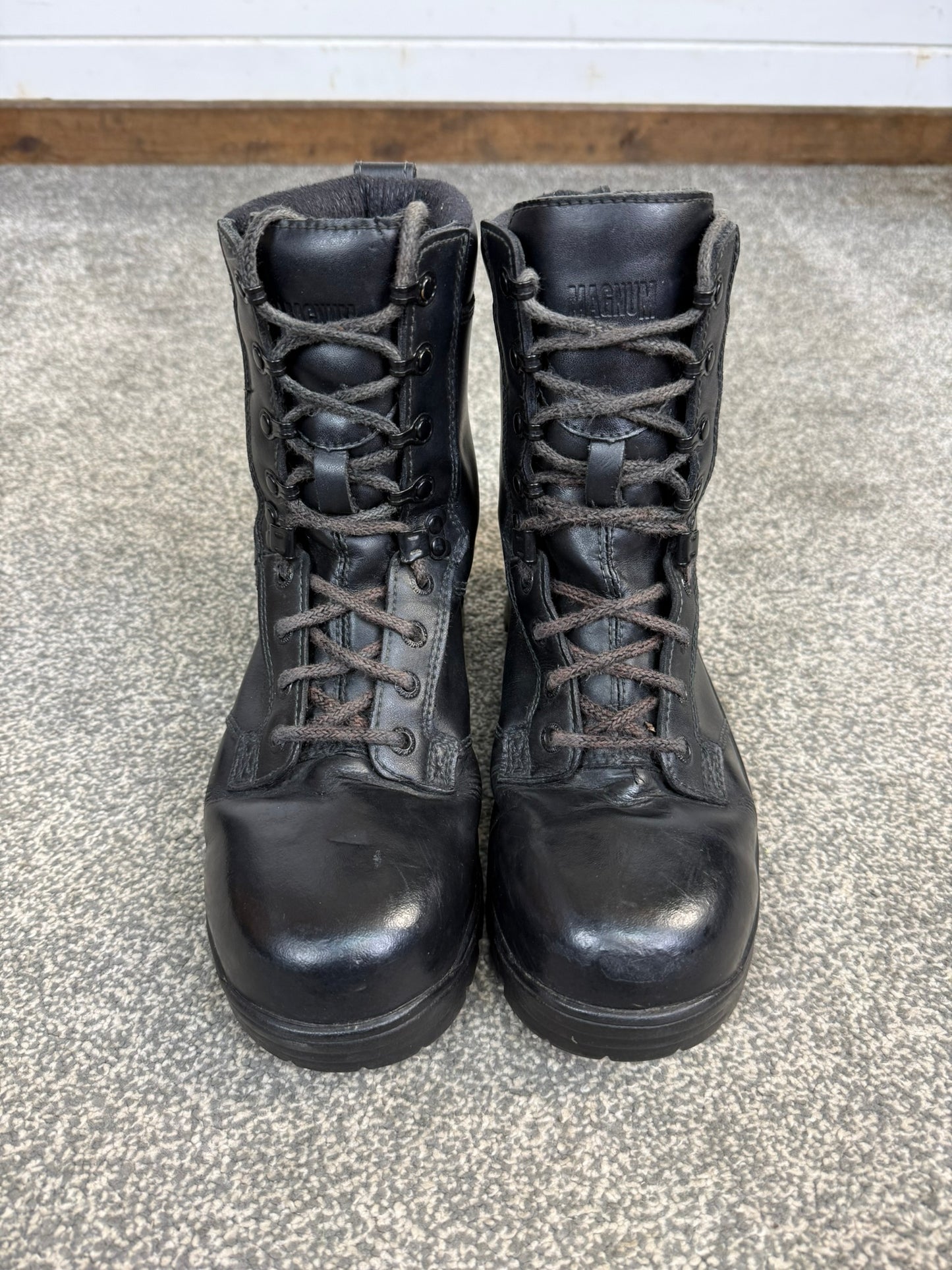 Ex Police Magnum Elite Shield Combat Boots Black Leather UK 4.5 Security Work
