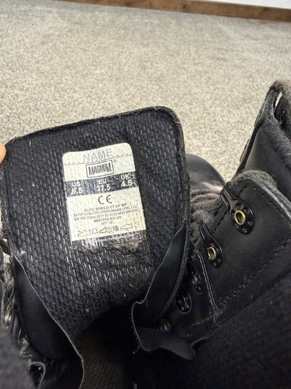 Ex Police Magnum Elite Shield Combat Boots Black Leather UK 4.5 Security Work