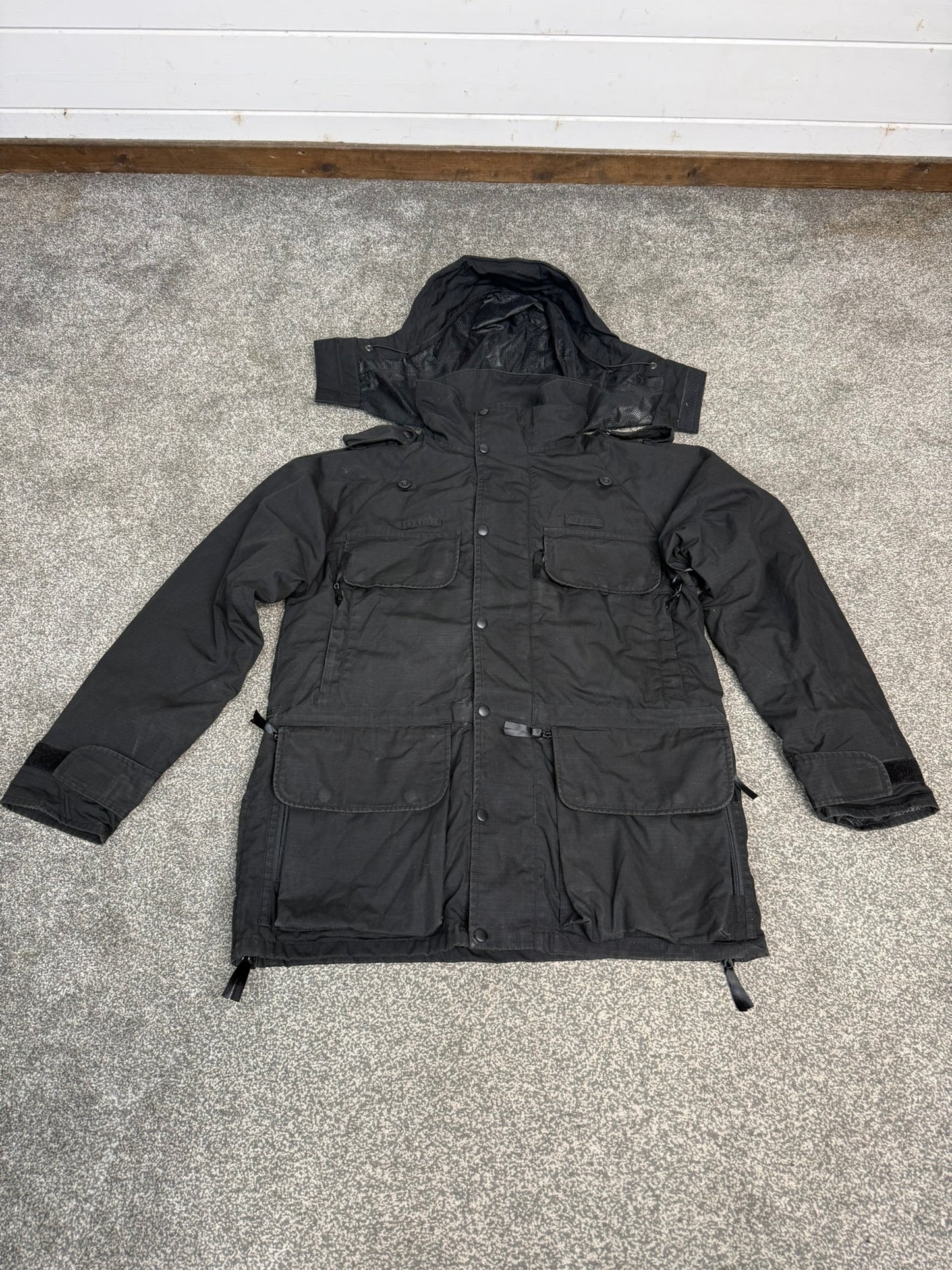 Ex Police Arktis Avenger Jacket Smock B315 With Fleece Ripstop Waterproof Black Security - SMALL