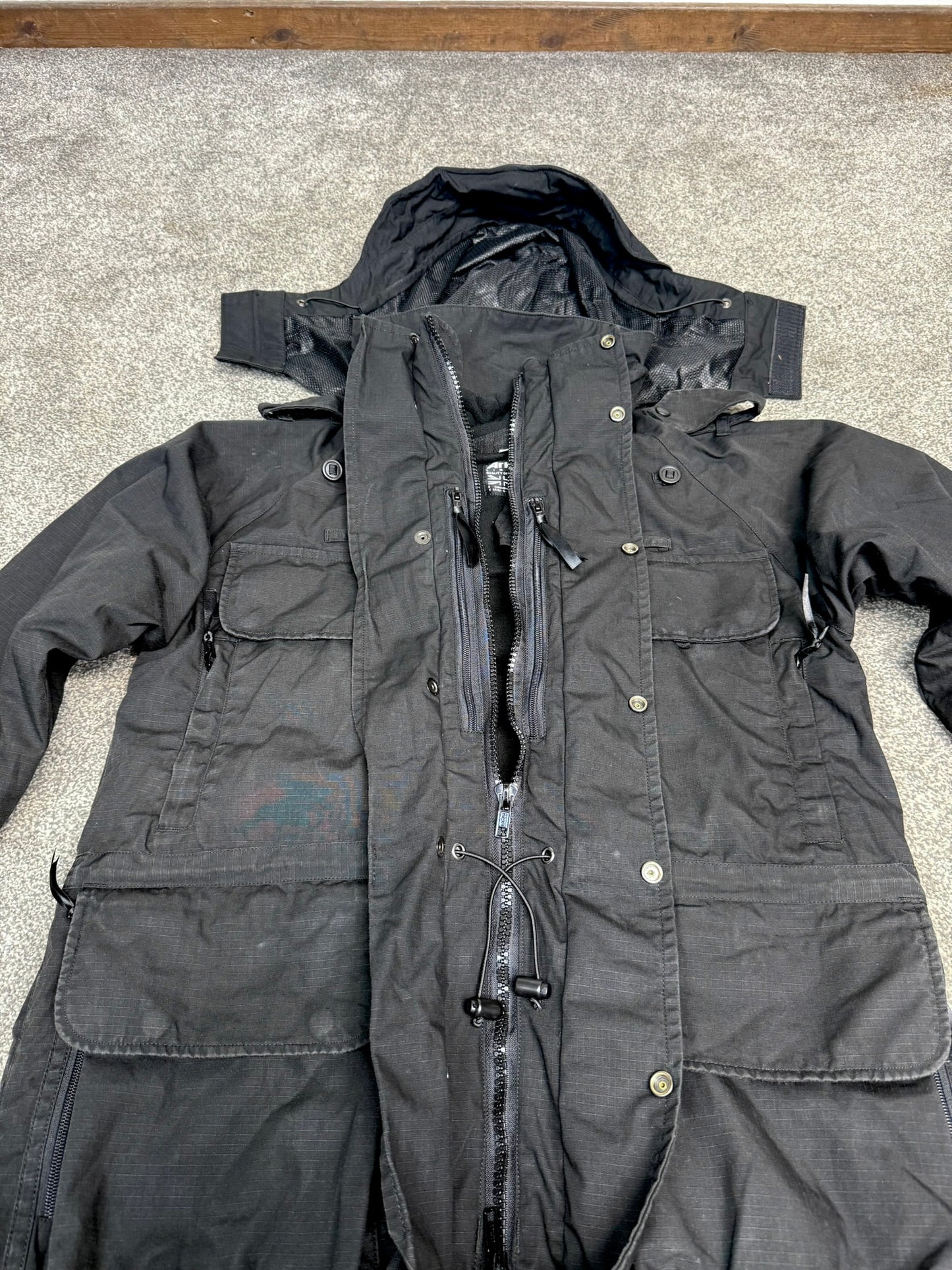 Ex Police Arktis Avenger Jacket Smock B315 With Fleece Ripstop Waterproof Black Security - SMALL