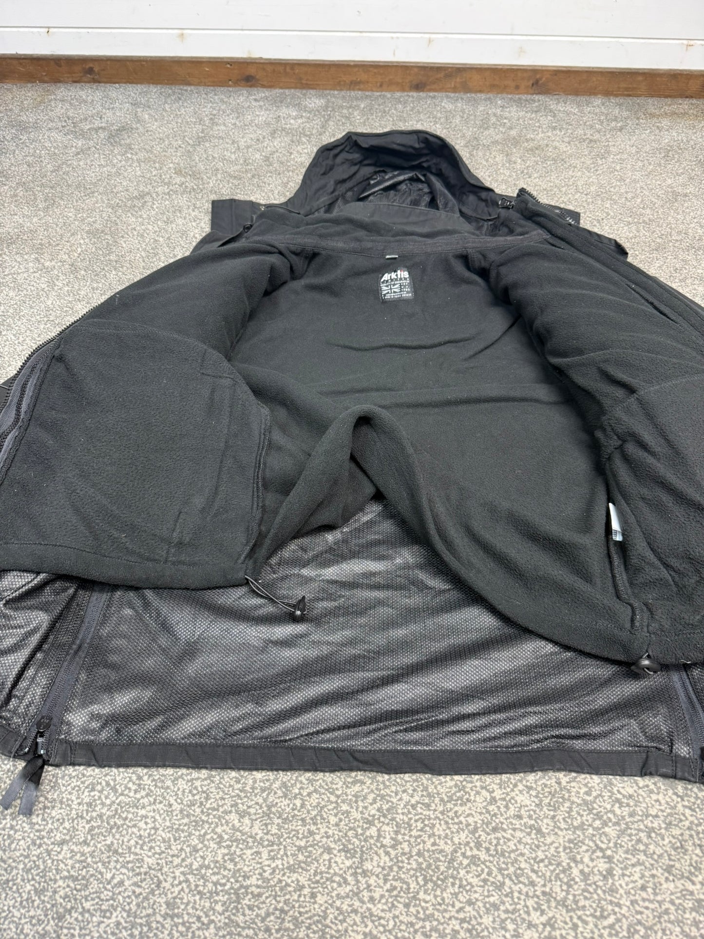 Ex Police Arktis Avenger Jacket Smock B315 With Fleece Ripstop Waterproof Black Security - SMALL