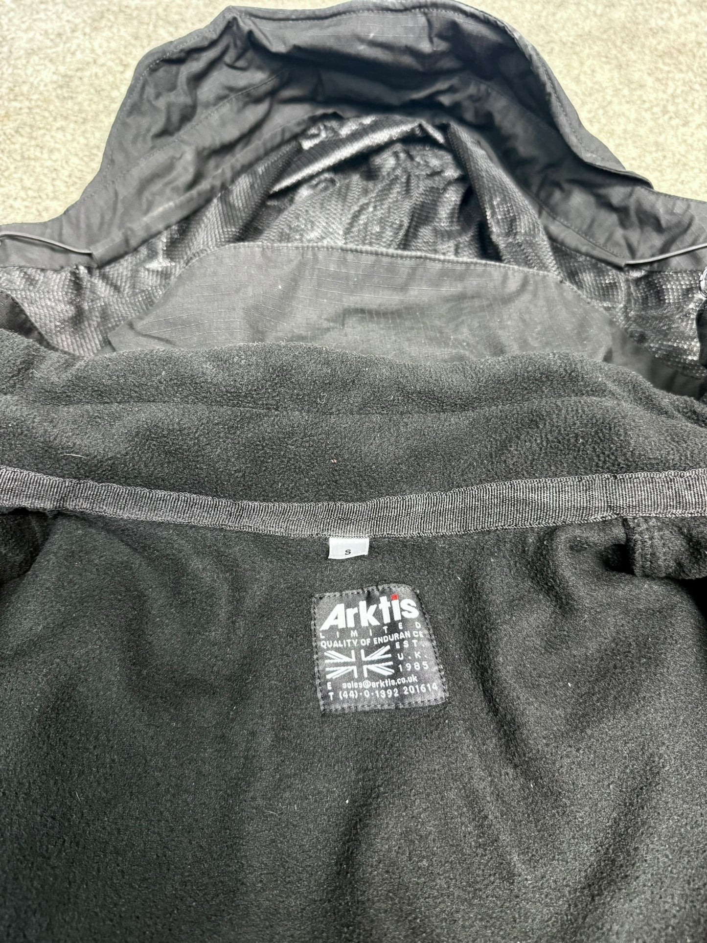 Ex Police Arktis Avenger Jacket Smock B315 With Fleece Ripstop Waterproof Black Security - SMALL