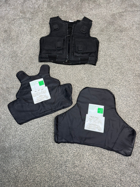 Ex Police Black Hawk Body Armour Stab SMALL Vest Anti Stab & Ballistic HG1A & KR1 Security