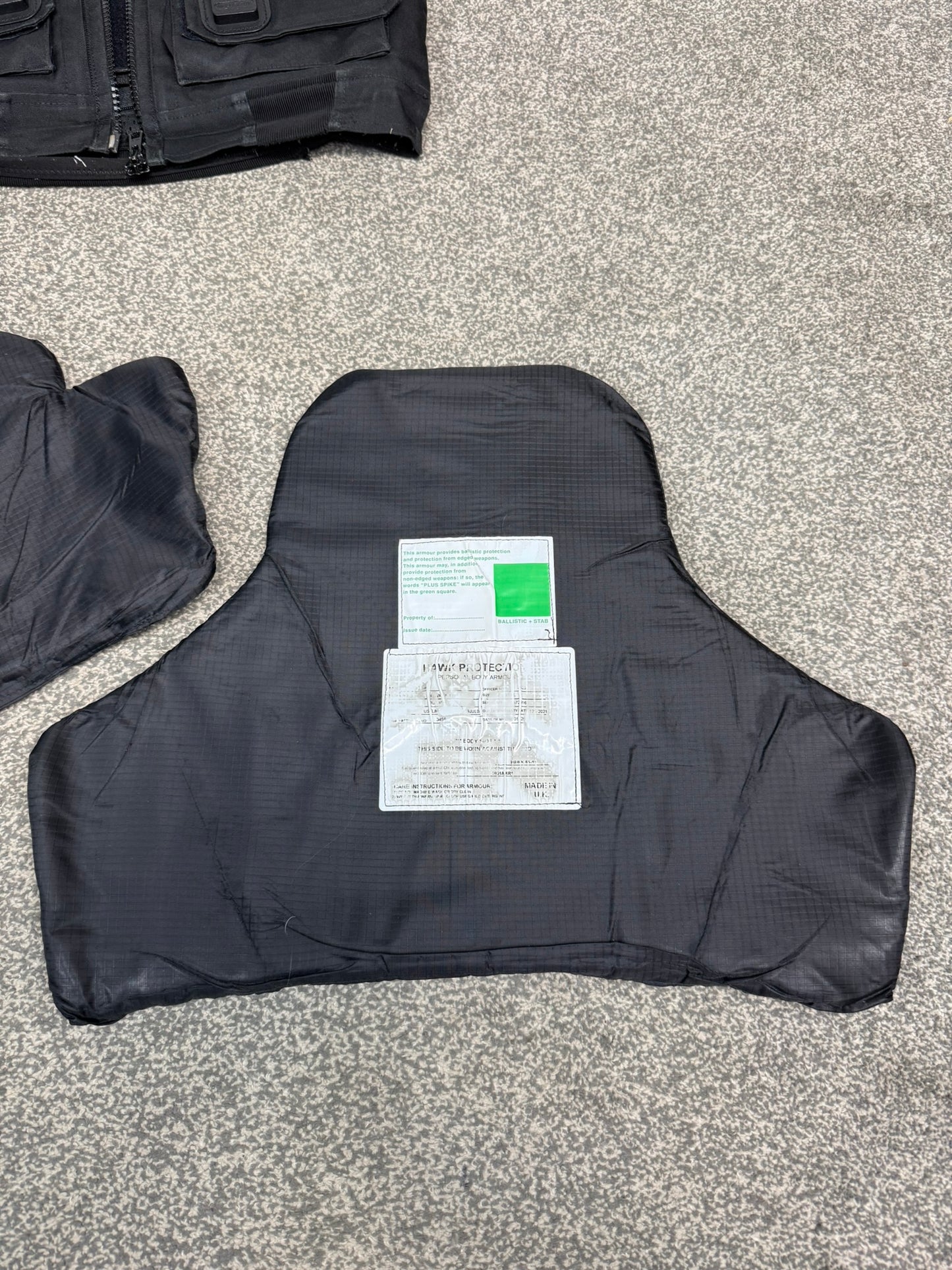 Ex Police Black Hawk Body Armour Stab SMALL Vest Anti Stab & Ballistic HG1A & KR1 Security