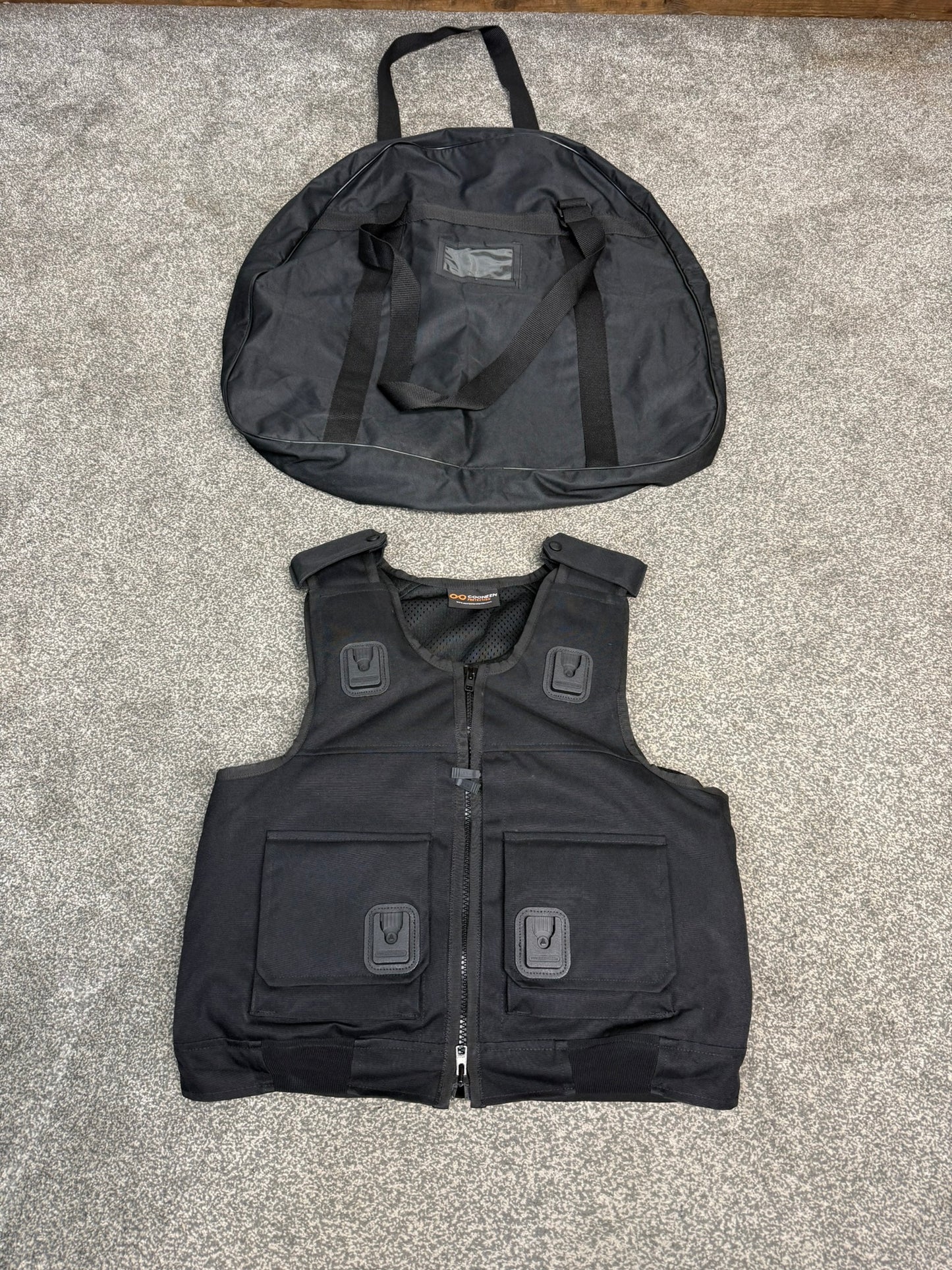 Ex Police Cooneen Body Armour Stab Vest MEDIUM Anti Stab & Ballistic HG1A & KR1 + Bag VGC