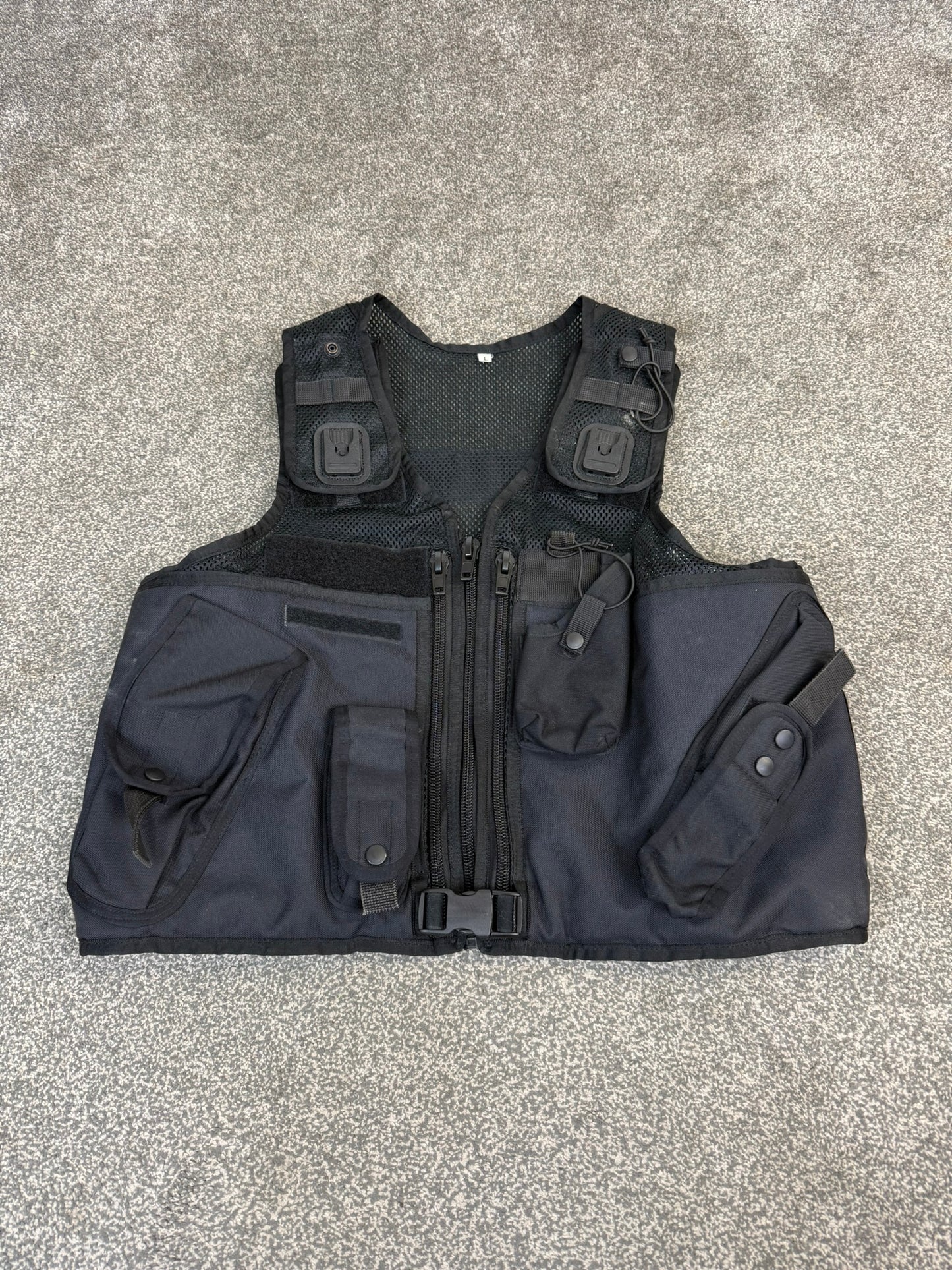 Ex Police Arktis Black Tactical Utility Vest With Pouches Security - Large