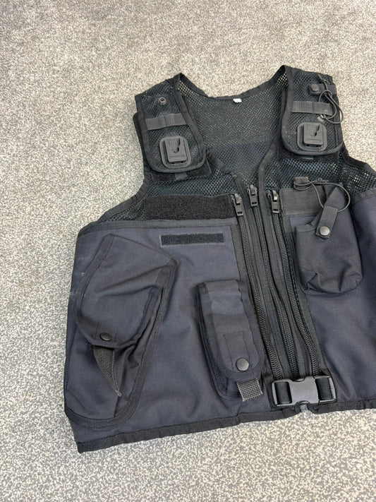Ex Police Arktis Black Tactical Utility Vest With Pouches Security - Large