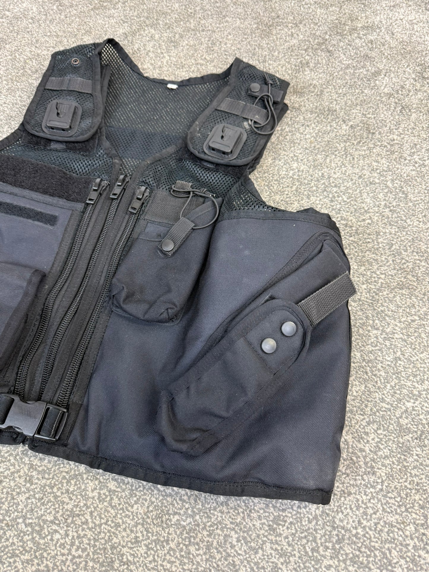 Ex Police Arktis Black Tactical Utility Vest With Pouches Security - Large