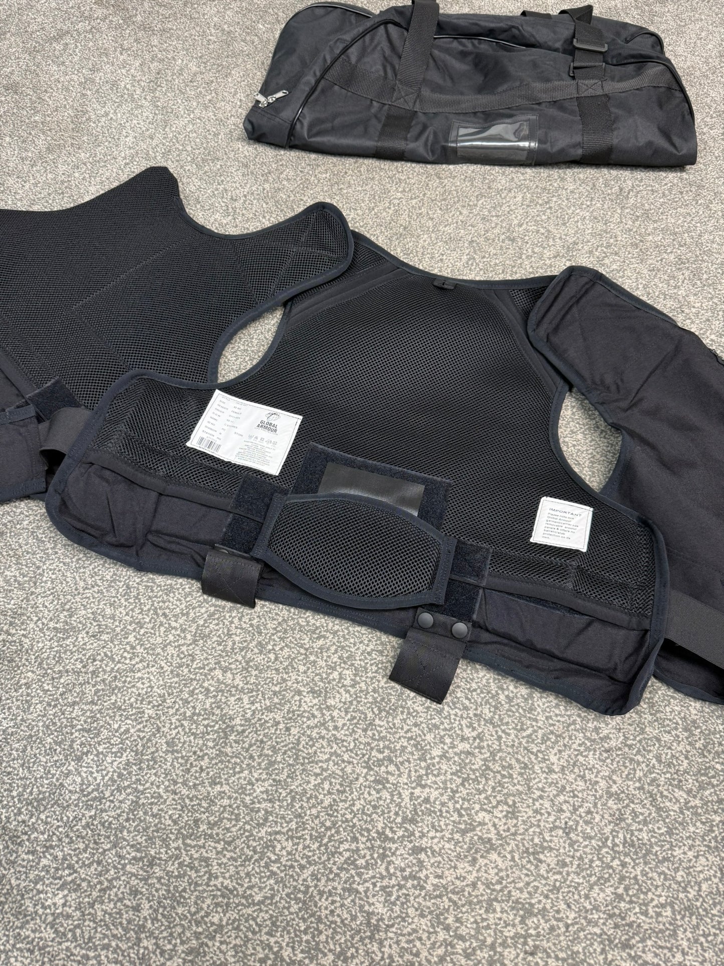 Ex Police Global Armour Body Armour Stab Vest & Bag SMALL Anti Stab & Ballistic HG1A / KR1