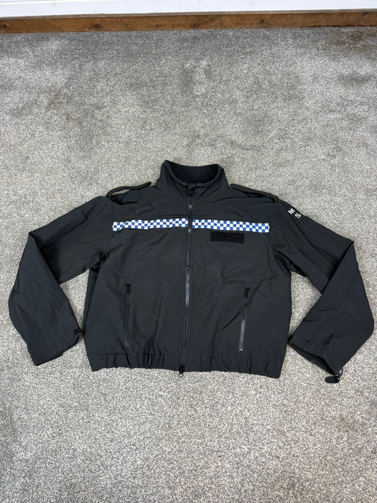 Ex Police Black Soft Shell Fleece Jacket Embroidered Security Patrol TV Film PR2SSF1