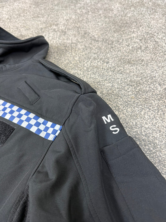 Ex Police Black Soft Shell Fleece Jacket Embroidered Security Patrol TV Film PR2SSF1