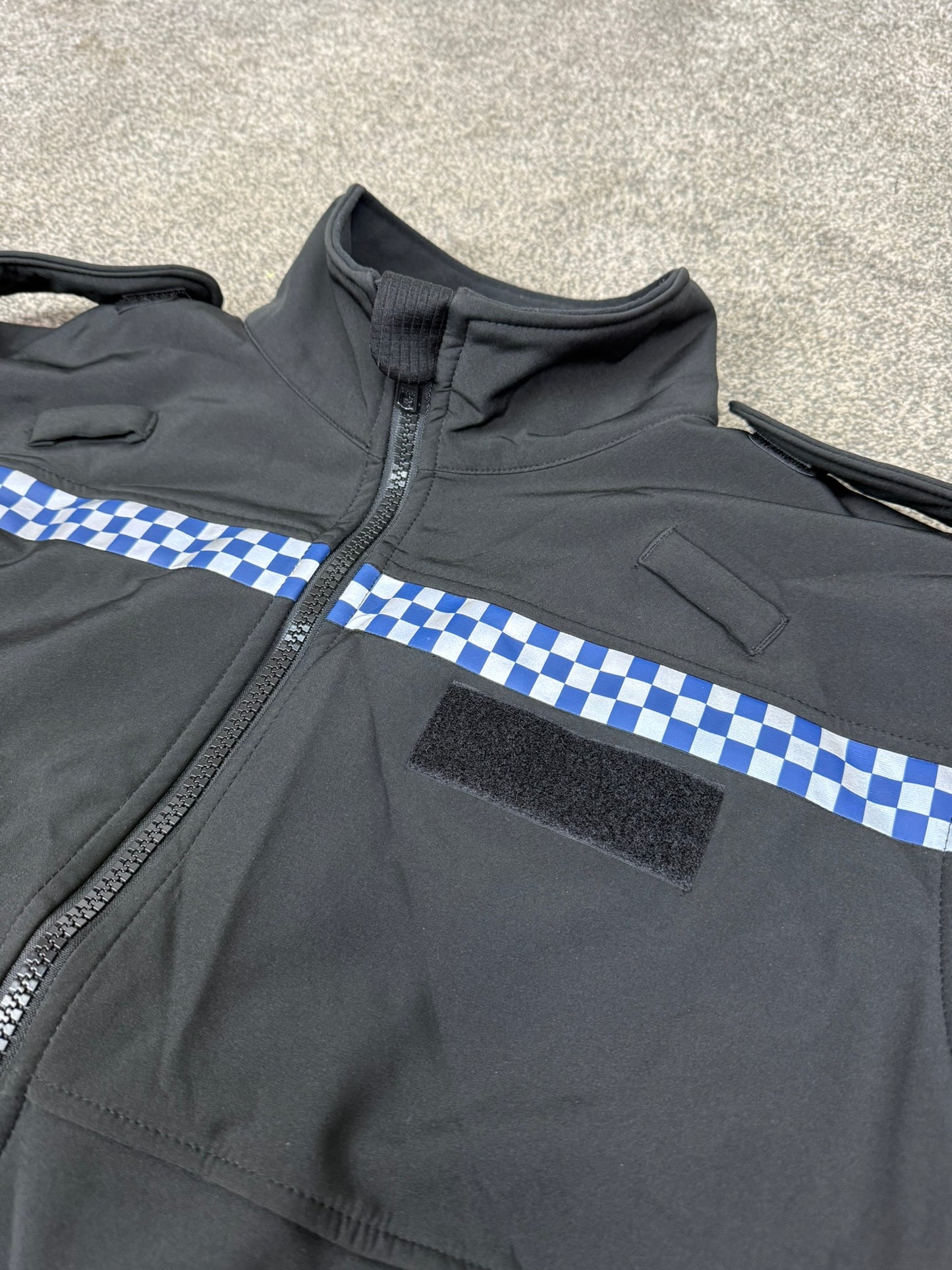 Ex Police Black Soft Shell Fleece Jacket Embroidered Security Patrol TV Film PR2SSF1