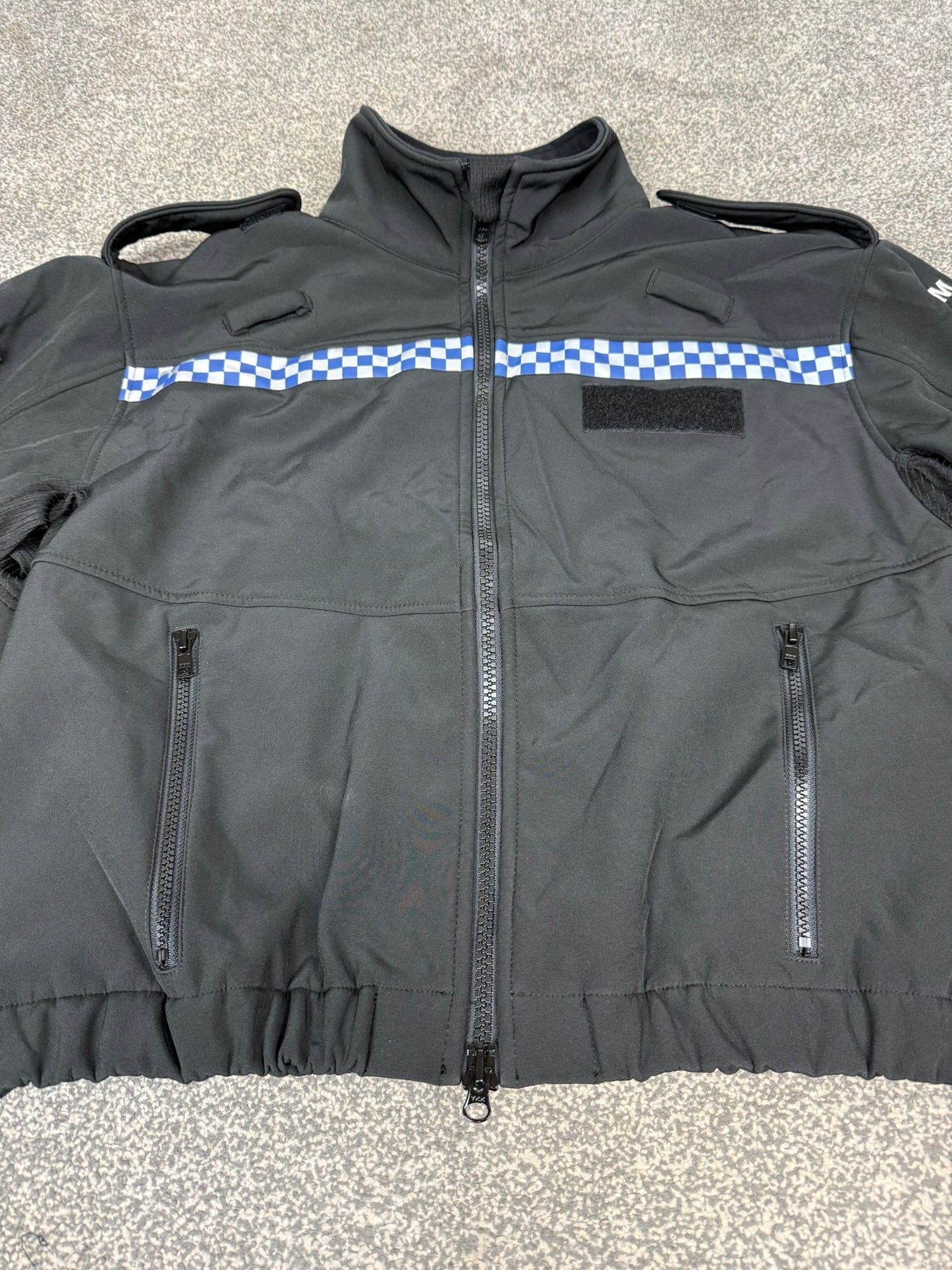 Ex Police Black Soft Shell Fleece Jacket Embroidered Security Patrol TV Film PR2SSF1