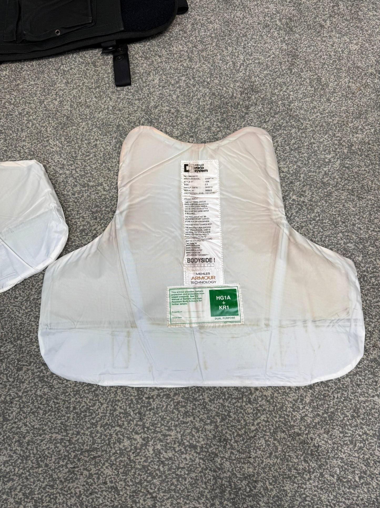 Ex Police Mehler Body Armour Stab Vest SMALL Anti Stab & Ballistic HG1A & KR1 Security