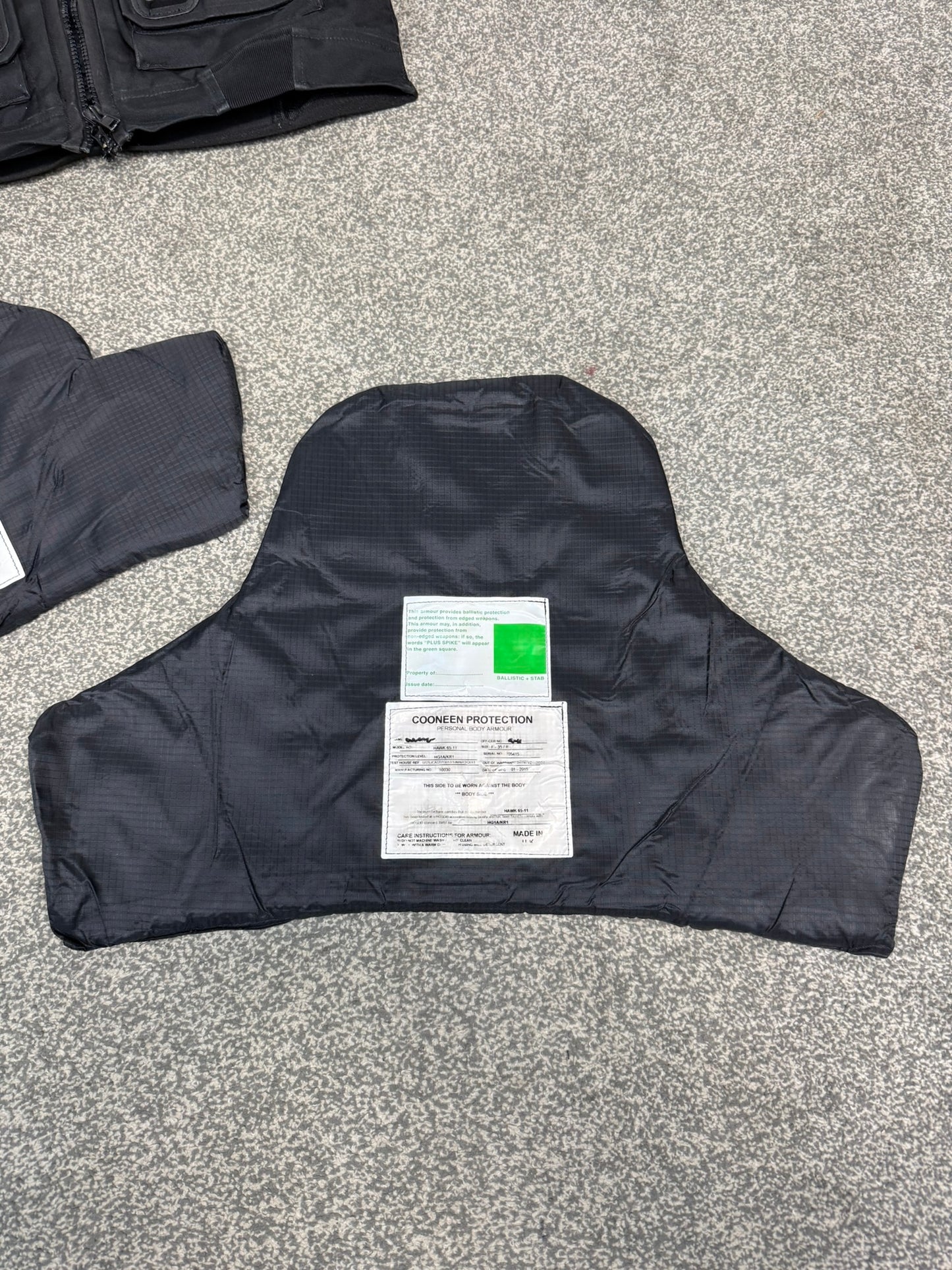 Ex Police Cooneen Body Armour Stab SMALL Vest Anti Stab & Ballistic HG1A & KR1 Security