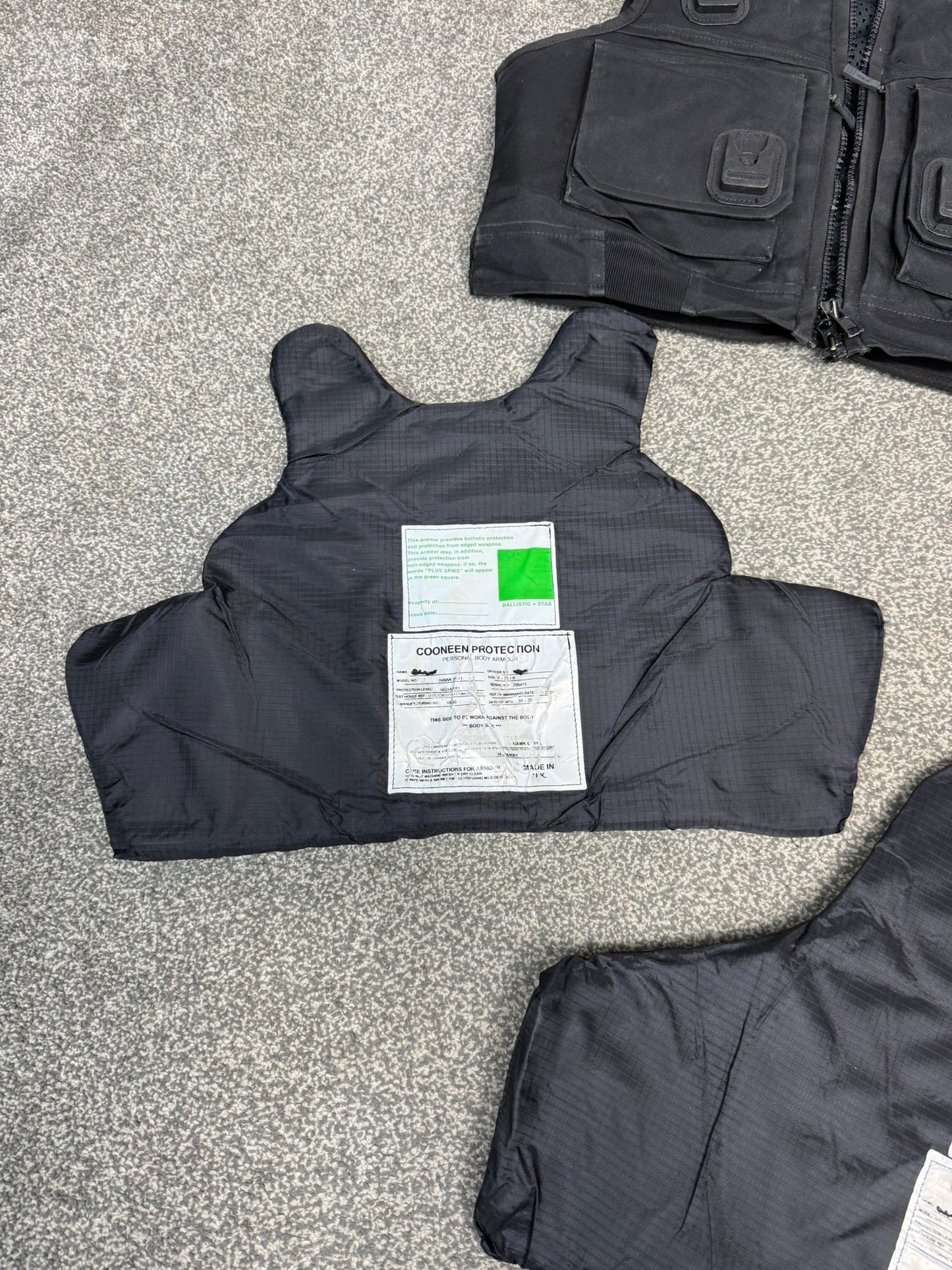 Ex Police Cooneen Body Armour Stab SMALL Vest Anti Stab & Ballistic HG1A & KR1 Security