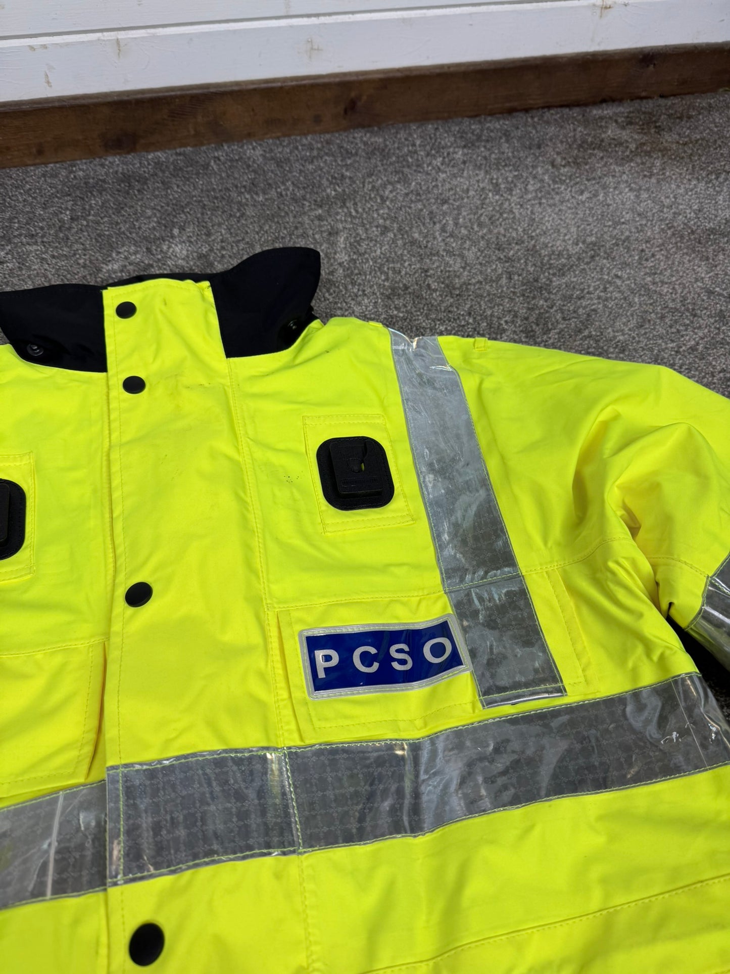 Ex PCSO Police Hi-Vis Waterproof Jacket BADGED With Klickfast & Quilted Liner
