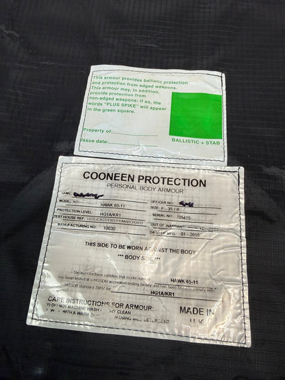 Ex Police Cooneen Body Armour Stab SMALL Vest Anti Stab & Ballistic HG1A & KR1 Security