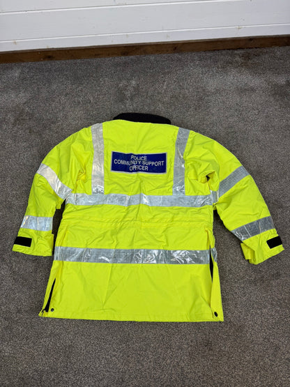 Ex PCSO Police Hi-Vis Waterproof Jacket BADGED With Klickfast & Quilted Liner