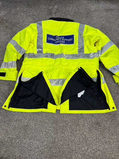 Ex PCSO Police Hi-Vis Waterproof Jacket BADGED With Klickfast & Quilted Liner