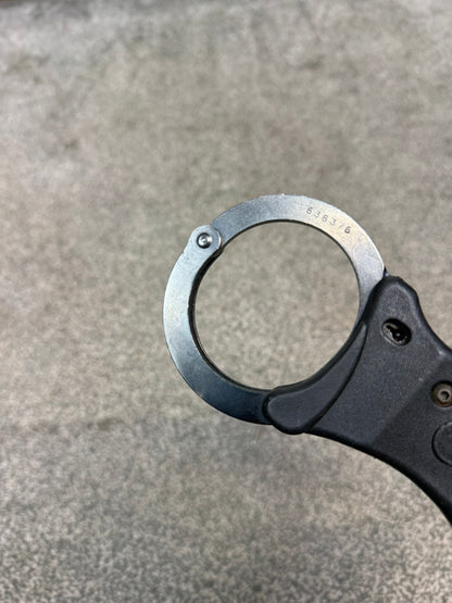 Ex Police Black Hiatt Rigid Handcuffs Genuine Cuff With Key Security Collectable
