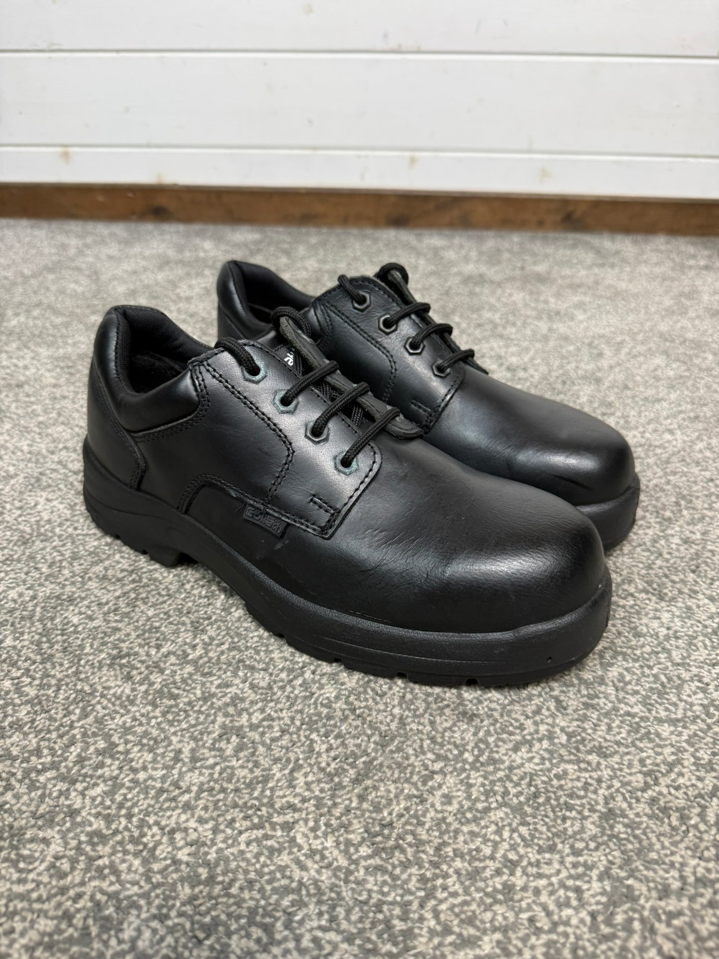 Goliath Black Leather Industrial Safety Steel Toe Cap Shoes UK 9