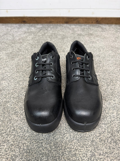 Goliath Black Leather Industrial Safety Steel Toe Cap Shoes UK 9