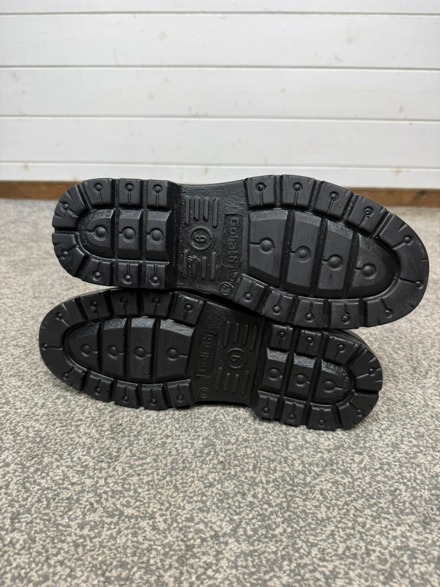 Goliath Black Leather Industrial Safety Steel Toe Cap Shoes UK 9