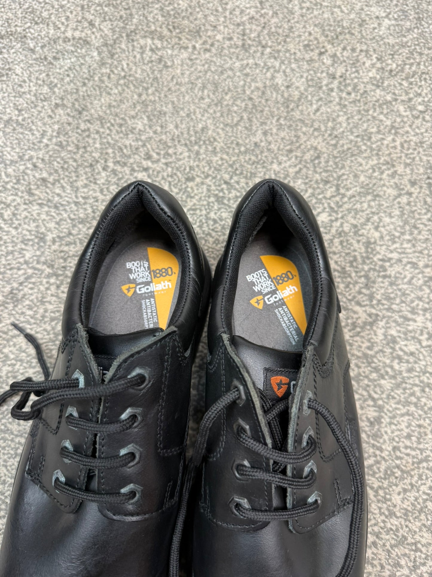 Goliath Black Leather Industrial Safety Steel Toe Cap Shoes UK 9