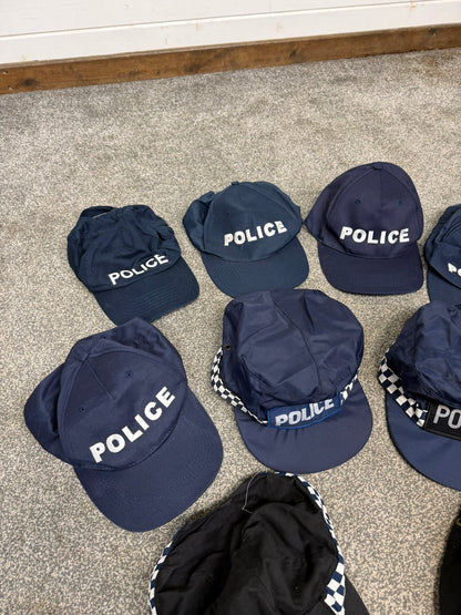 9x Ex Police Baseball Cap Job Lot Collectors Display Film TV Uniform