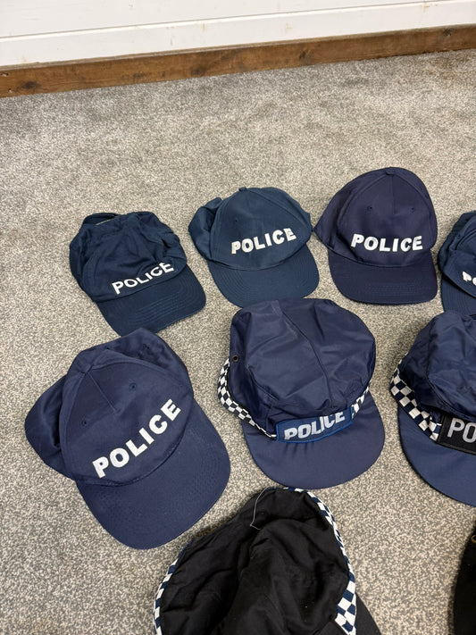 9x Ex Police Baseball Cap Job Lot Collectors Display Film TV Uniform